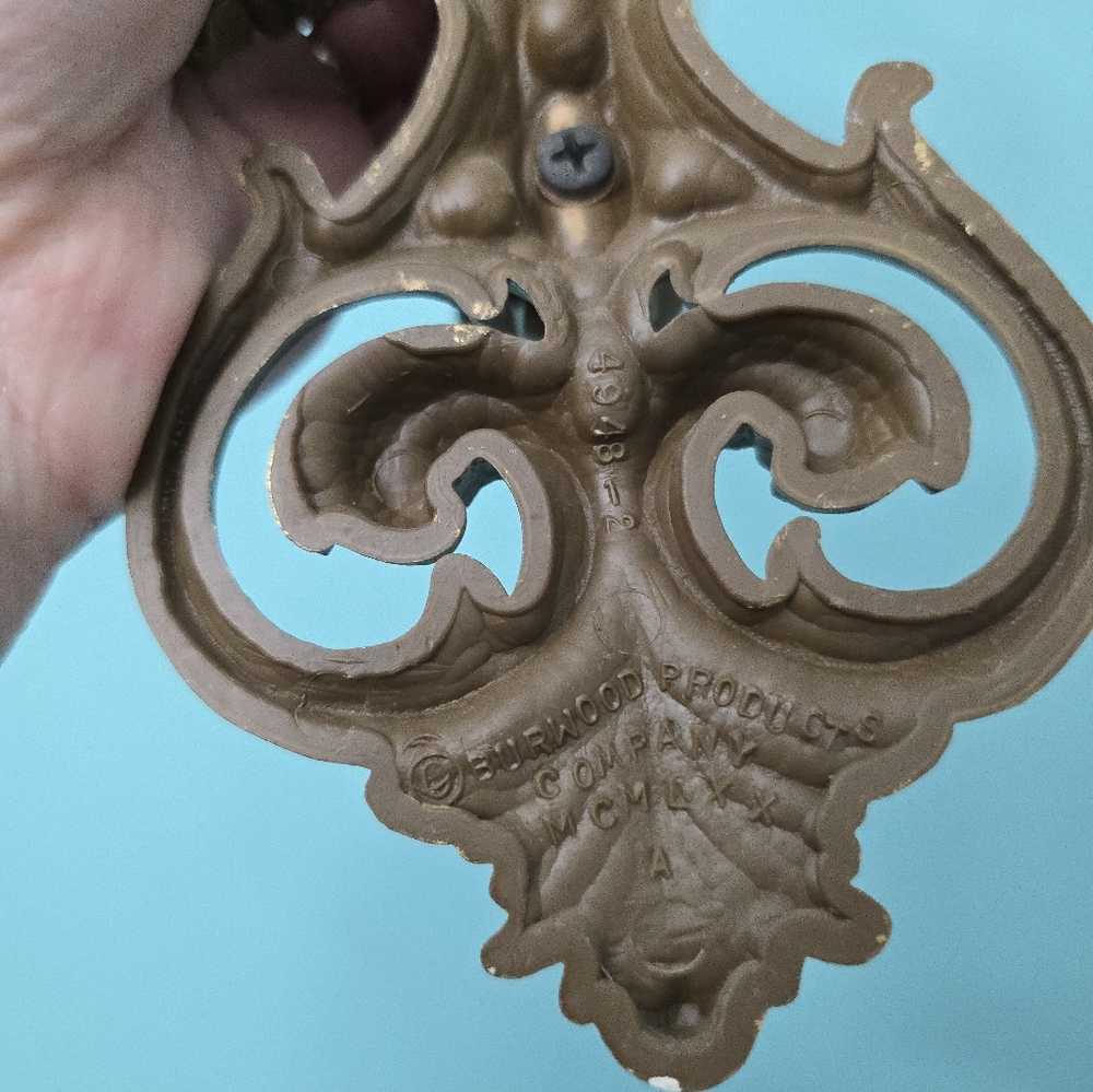 Vtg Burwood Wall Sconces 2 Ornate Gold/bronze Scroll Candle Holders w/votives - Picture 8 of 12